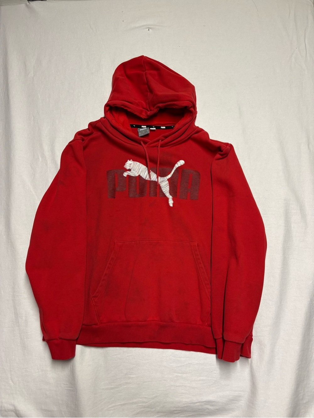 Puma Red Hoodie with White Puma Logo